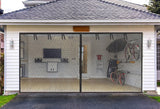 Garage Screen Doors for 1 car garage-12x8FT Fiberglass Durable Heavy Duty Magnetic Garage Door Screen Retractable Hands Free wit