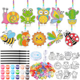 WinnerWhy 30 Sets Suncatchers Window Art Kits, DIY Sun Catchers Bulk Crafts Paint Your Own Window Ornaments for Boys Girls Class