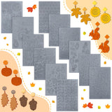 DoubleFill 12 Pcs Fall Polymer Clay Texture Sheets Set, Maple Leaves, Pumpkin Miniature Clay Molds Pine Cone Pattern Silicone Po