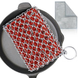 Cast Iron Scrubber,Honeycomb Silicone Design,Easily Removes Stains, Protects Coatings, with Bamboo Fiber Cloth, Ideal for Cast I
