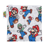Bumkins Nintendo Reusable Sandwich and Snack Bags, for Kids School Lunch and for Adults Portion, Washable Fabric, Waterproof Clo