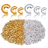 Aylifu 600pcs 3mm/4mm/5mm Crimp Bead Knot Covers Half Round Open Crimp Beads Crimp Bead Covers for DIY Jewelry Crafts Making