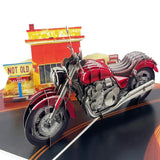 PQDGlobal 3D Motorcycle Popup Card - Handmade Biker Paper Art for Birthday, Anniversary, Christmas, Father? Day - Unique Gift fo
