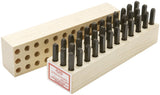 Young Bros 06361 36 Piece Machine Made Stamp Combination Letter and Figure Set, Steel, 1/4 Character Size