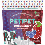 PETIPET Wildberry Plant-Based Fruit Dog Treats - Strawberry, Apple, Blueberry Soft & Chewy - Vegetarian, Vegan Dog Treats with O