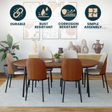 Leisuremod Tule Mid-Century Modern Fabric Dining Side Chair With Powder-Coated Steel Frame For Kitchen And Dining Room