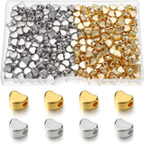 Hinly 400 Pcs Heart Beads for Jewelry Making Heart Shape Spacer Beads Small Hole Charms for Bracelets Necklace Earring DIY Handm