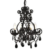 Elegant Lighting Living District Kato Collection Pendant D12.6 H16.3 Lt:4 Polished Black Finish