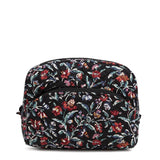 Vera Bradley Womens Cotton Large Cosmetic Makeup Organizer Bag, Perennials Noir, One Size