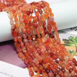 Natural Stone Beads 6-8mm Red Agate Oval Irregular Freeform Tumbled Loose Gemstone Beads for Jewelry Making 15 Inch Strand 50-55