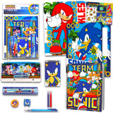 Sonic School Supplies Kids - 14 Pc Bundle with Folders, Notebook, Stickers, More Featuring Shadow Tails Knuckles | Sonic the Hed