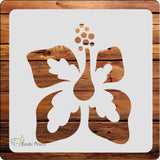 Kachi Pencil Hibiscus Flower Stencils for Art and Craft Painting, Size 6 x 6 inch Reusable Stencil for Painting, Fabric, Glass,