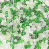 Songxi 500pcs 4mm Green Glass Beads for Jewelry Making, 5 Style 3 Size Crystal Beads for Bracelets Jewelry Making, Spacer Beads