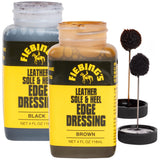 Fiebing's Leather Sole & Heel Edge Dressing, 2-Pack Black & Brown (4 oz) - High Gloss Shoe Dressing for Leather Soles & Heels -
