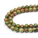 MJDCB Natural Stone Beads Unakite Round Loose Spacer Beads 15 4m 6m 8m 10mm 12m for Jewelry Making (12mm)