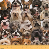 jejeloiu Puppy Dog Fabric by The Yard Fun Cute Dog Upholstery Fabric Kawai Animals Waterproof Indoor Outdoor Decor for DIY Sewin