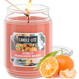 CANDLE-LITE Scented Sunlit Mandarin Berry Fragrance, One 18 oz. Single-Wick Aromatherapy Candle with 110 Hours of Burn Time, Ora