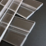 3 x 200mm (7 7/8 in), low profile flex hinges, flexible living hinges, Transparent, Continuous Acrylic Piano Hinges
