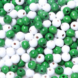 300Pcs 12mm Wood Beads for Craft/Christmas Decor Red and Green Painted Wooden Beads Hole 3mm, Loose Spacer Beading Supplies for