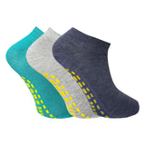 Soxbae Socks For Women | Cotton Anti Skid Ankle Length Socks For Gym, Yoga, Jogging And Running | FreeSize | Pack Of 3, MultiC