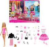 Barbie Doll Holiday Advent Calendar with 24 Clothing and Accessory Surprises Including Jacket, Skirt, Shoes, Purses, and a Pet P