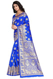 Sugathari Womens Banarasi Saree Pure Kanjivaram Silk Saree Soft New Ladies 2023 Design Wear Sarees Latest Cotton Party Sari Collections With Blouse Piece For Wedding Sadi (Sam San 9016-Royal Blue)