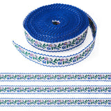 Elecrelive 10 Yards Blue Printed Flower Ribbon Denim Fabric Cloth Ribbon 3/4 Inch for Bow Making Gift Wrapping Applique Sewing C