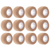 12 Pieces Self Adhesive Bandage Wrap Tape Stretch Self Adherent Cohesive Toe Tape for Sports, Wrist, Ankle, 5 Yards Each (Skin C