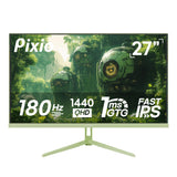 Pixio PX278 Wave Mint Green 27 inch 180Hz Refresh Rate Quad HD 1440p Resolution AMD FreeSync Fast IPS Panel 1ms GTG Response Tim