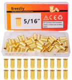 Breezliy 20PCS Tube ID 5/16 Brass Compression Insert,Brass Compression Fitting Assortment Kit