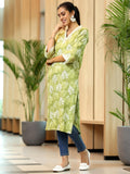 Libas Women'S Cotton Straight Kurta (29291I_Green Green M