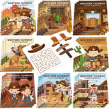 Nezyo 24 Pieces Cowboy Coloring Books Wild West Theme DIY Art Drawing Book Western Party Favors Cowboy Wanted Color Booklets Bul