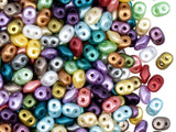 SCARA BEADS GET INSPIRED 2.1oz (60g) Two Hole Seed Beads SuperDuo 2.5x5 mm, Pastel Mix, Czech Glass