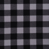 Mook Fabrics Polar Fleece Buffalo Plaid Stripe, Grey Cut by The Yard