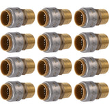 SharkBite Max Male Adapter, 3/4 in Push-to-Connect x 3/4 in MNPT, Pack of 12, Brass Plumbing Fitting, UR134
