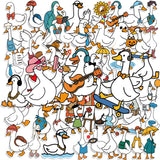 50pcs Cute Goose Stickers, Waterproof Goose Meme Stickers Funny Animal Decor Decoration Gifts Creative Geese Silly Sticker Party