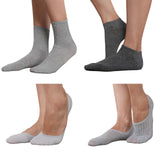 Crosskulture 4Pair Grey Socks Set, No Show Liner, Trainer, Ankle Length And Crew Length Socks