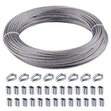 Rectoo 18 wire cable, 100ft Wire Rope Metal cable With Loop Sleeve And Steel Thimble, 7x7 marine stainless steel Strand core Per