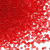 Transparent Red Color 3mm Seed Beads About 3500pcs/110Grams in Bag, 8/0 Glass Craft Beads for Earring Making Bracelet and Neckla