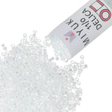 Miyuki Delica Seed Beads - Size 11/0 (1.6 mm), DB0083, Lined Light Aqua AB, 7.2 g, Approx. 1440 Beads, Made in Japan