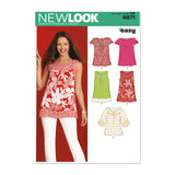 Simplicity U06871A New Look Easy to Sew Misses Pullover Tunic and Top Sewing Pattern Kit, Code 6871, Sizes 1022