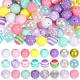 Poen 100 Pcs 20 mm Easter Rhinestone Bubblegum Beads for Pens Bulk Mixed Crystal Resin Chunky Beads for DIY Craft Keychain Neckl