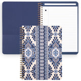 Vera Bradley Mini Spiral Notebook, College Ruled Paper, 8.25inch x 6.25inch with Pocket and 160 Lined Pages (Cambridge Blues)