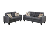 Poundex Sectional Set, Blue Grey
