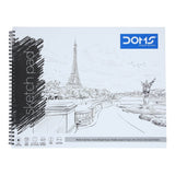 DOMS Wiro Binding Notebook | Sketch Pad | Plain | 110GSM | 50 Pages | 27.5 x 34.7 cm | Pack of 1 | for School, College and Offic