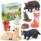 Learning Minds Set of 8 Jumbo Forest Animal Figures - Woodland Animals for Toddlers Age 1-3 - Toy for Kids Age 18 Months Plus -