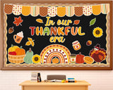 Fall Bulletin Board Decorations Thanksgiving Pumpkin Maple Leaves Paper Cutouts in Our Thankful Era Bulletin Board Set Turkey Pa