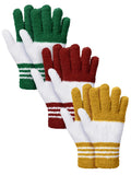 Patelai 3 Pairs Microfiber Plant Dusting Gloves Leaf Cleaning Gloves for Indoor Plants, Blinds, Furniture, House(Small,Red, Gree