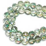 DIQIO 8mm Sparkle Faceted Round Crystal Beads (65-72pcs, Spring Green)