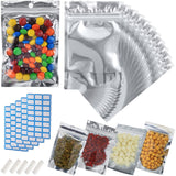 100-Pack Reclosable Small Mylar Bags for Food Storage 4 x 6 Stand Up Ziplock Pouch Bags in Bulk Resealable Smell Proof Aluminum